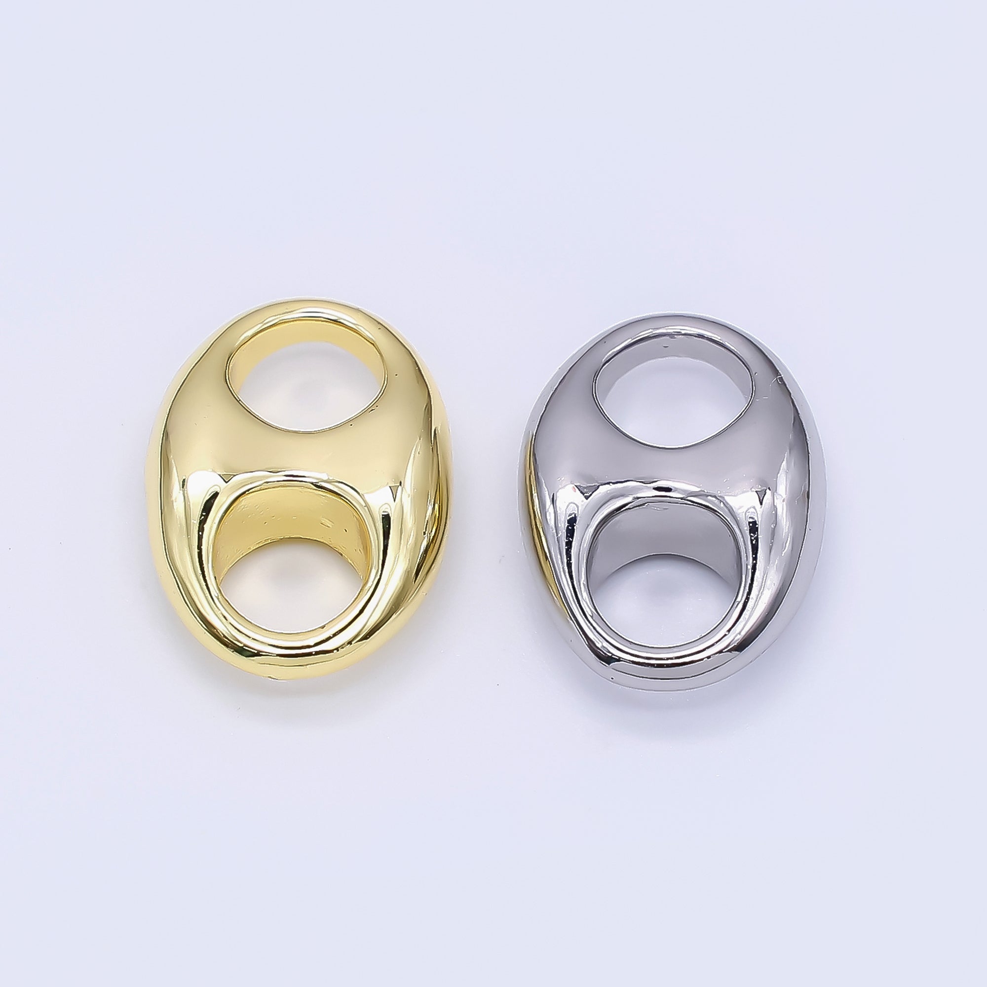 24K Gold Filled 13.5mm Minimalist Anchor Mariner Link Charm in Gold & Silver | Z982