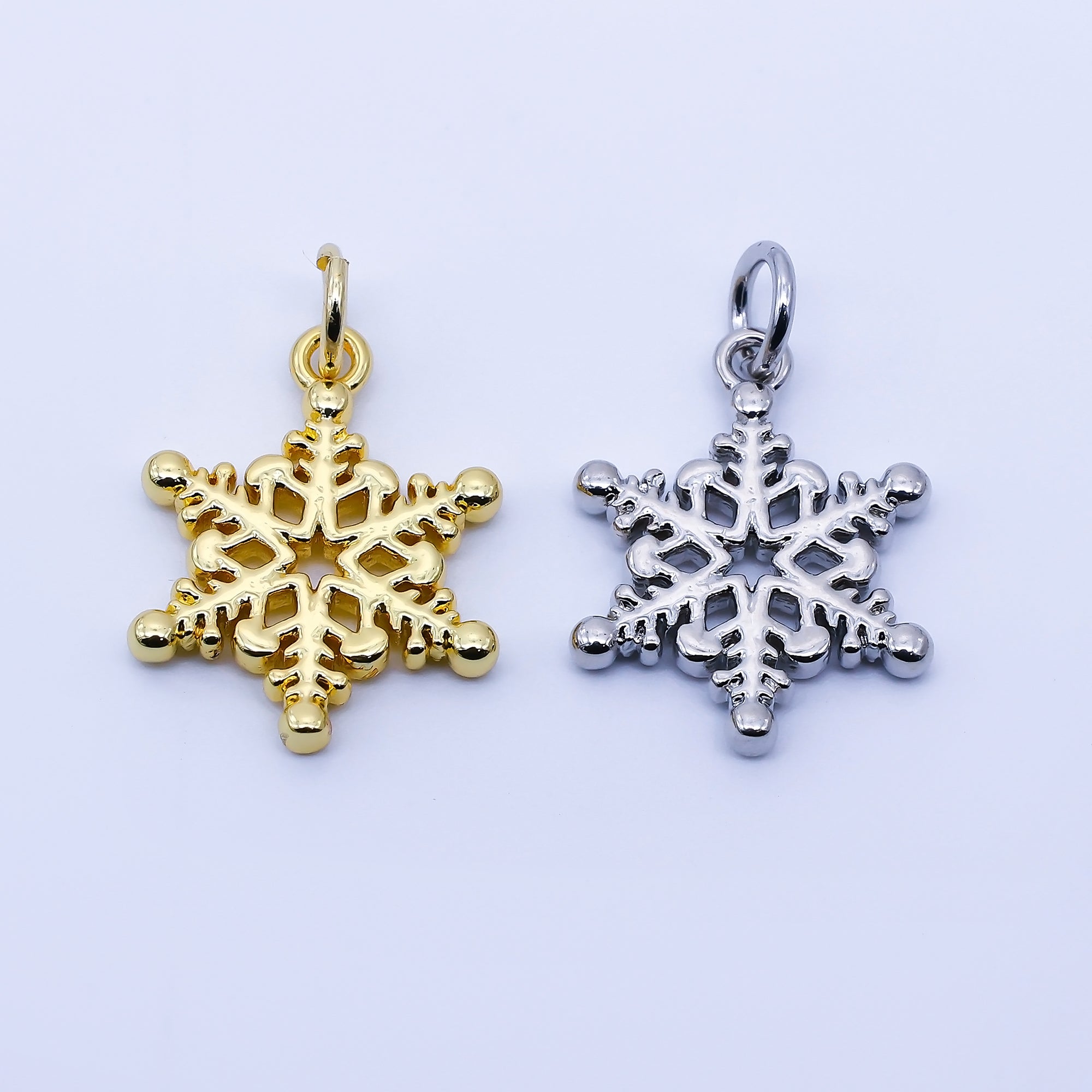 24K Gold Filled 17mm Snowdrop Minimalist Charm in Gold & Silver | C937