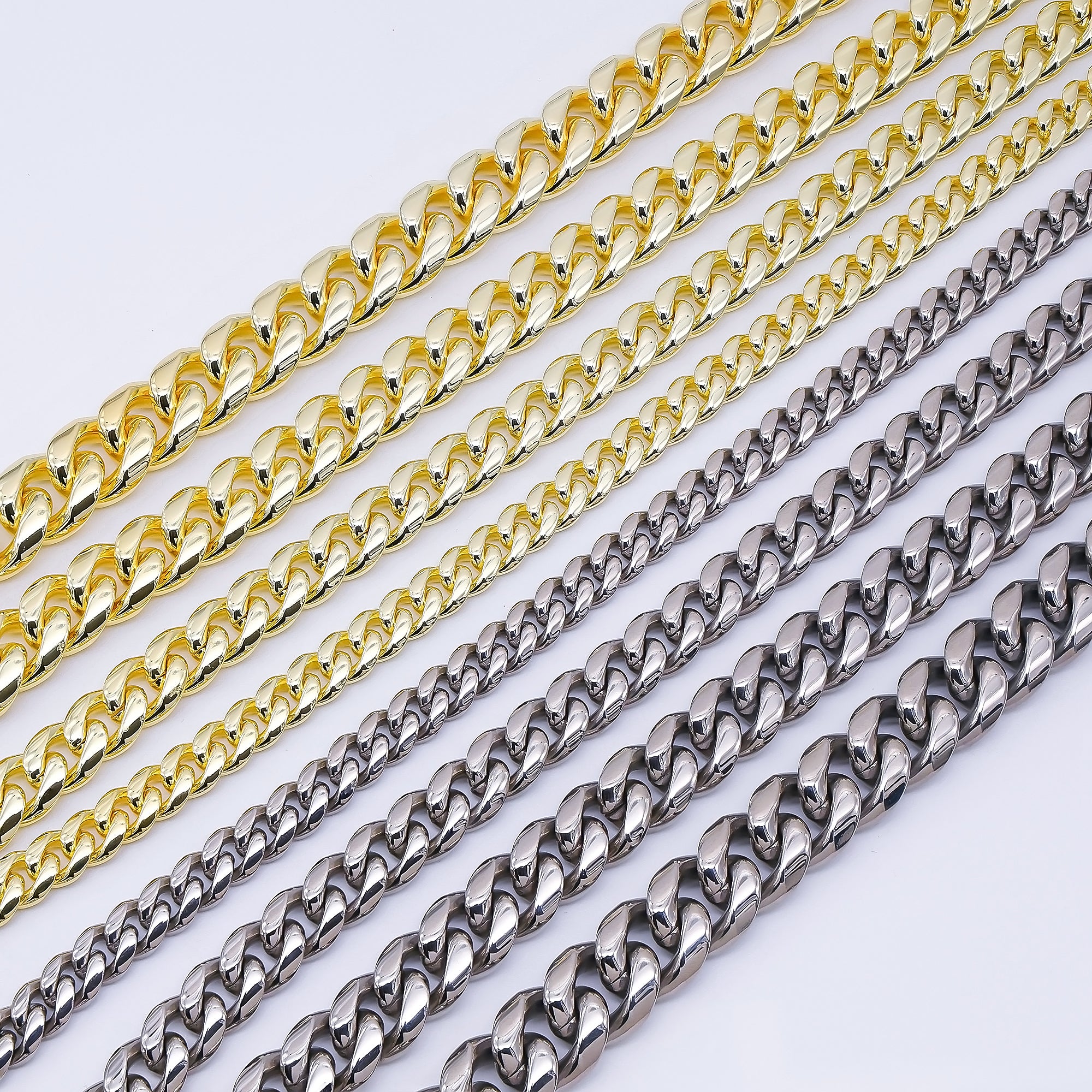 Chunky Gold Stainless Steel Men's Cuban Link Chain Necklace 18.11” Long, 8mm Wide WA-3906