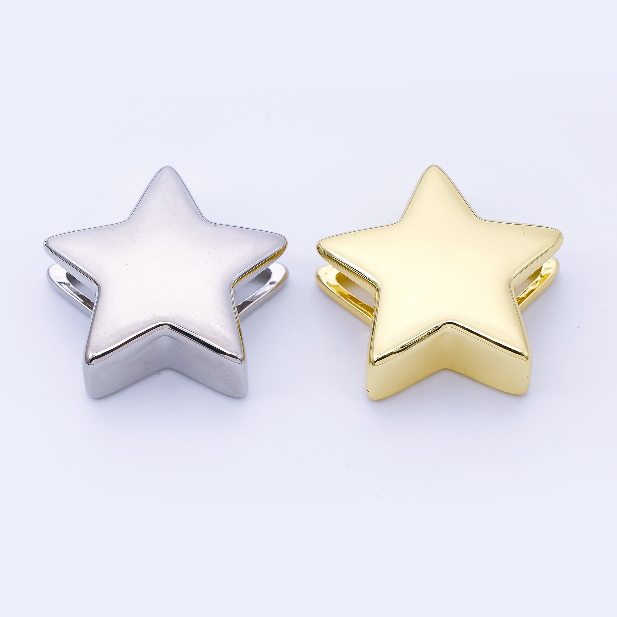 24K Gold Filled 22mm Celestial Star Minimalist Spacer Bead in Gold & Silver | B860