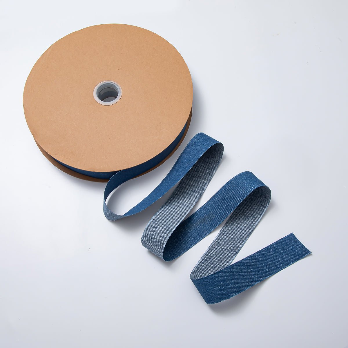 1 inch Blue Denim Fabric by Yard Unfinished Ribbon for Necklace Bracelet Supply | Roll - 1712 - DLUXCA