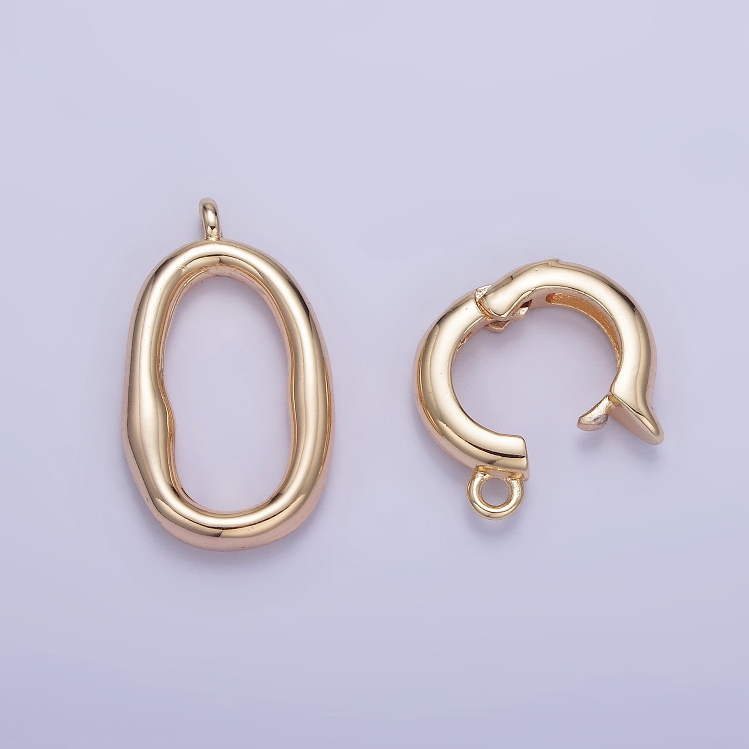 16K Gold Filled Abstract Rectangular Snap Latch Finding in Gold & Silver | Z793