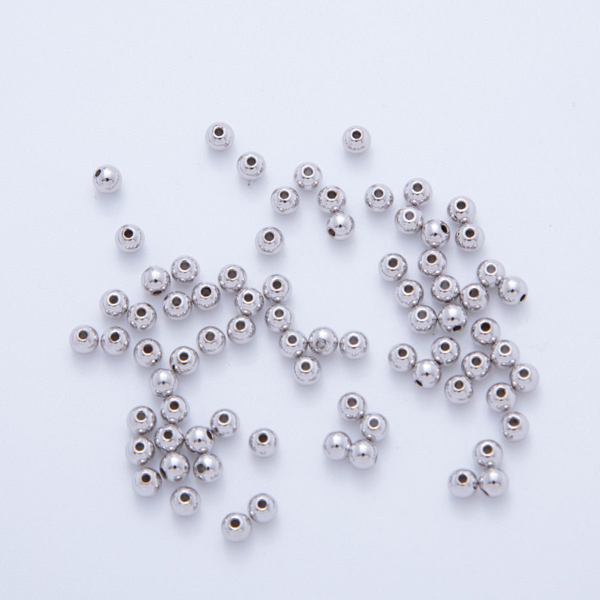 10 Pcs Bag of 3,4,5,6 mm Silver Seamless Round Beads for Jewelry Making Supply B - 306 - DLUXCA