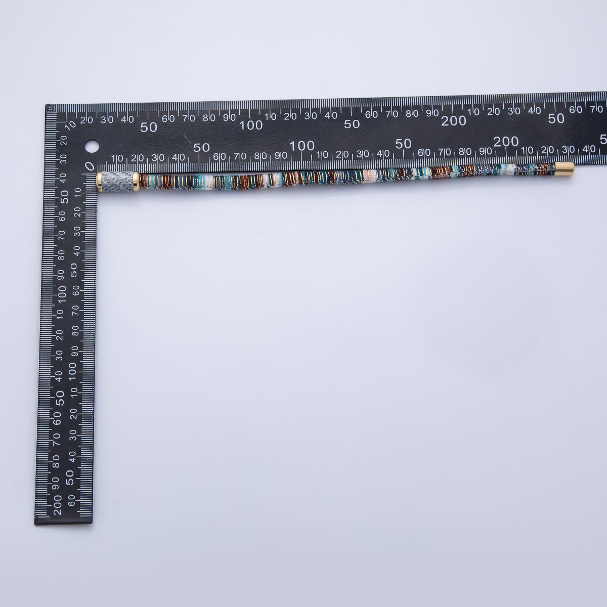 10mm Multicolor Gold - Lined Embroidered Fabric Cord 8.86 Inch Bracelet | WA - 3964 - DLUXCA