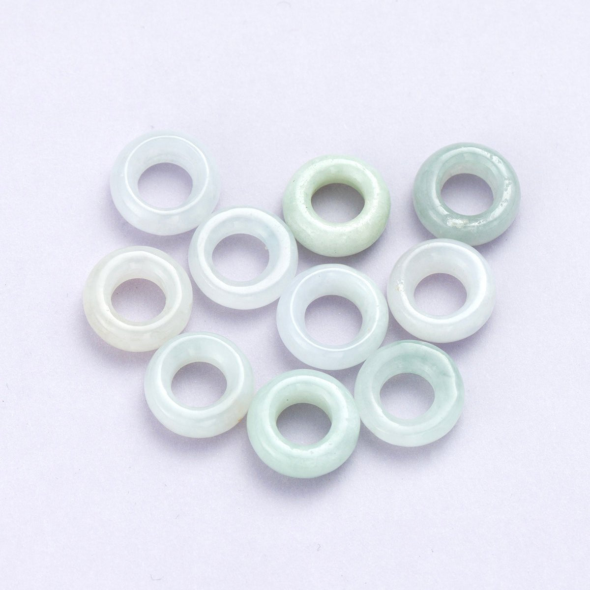 10mm Natural Gemstone Green Jade Round Donut Findings | Z859 - DLUXCA