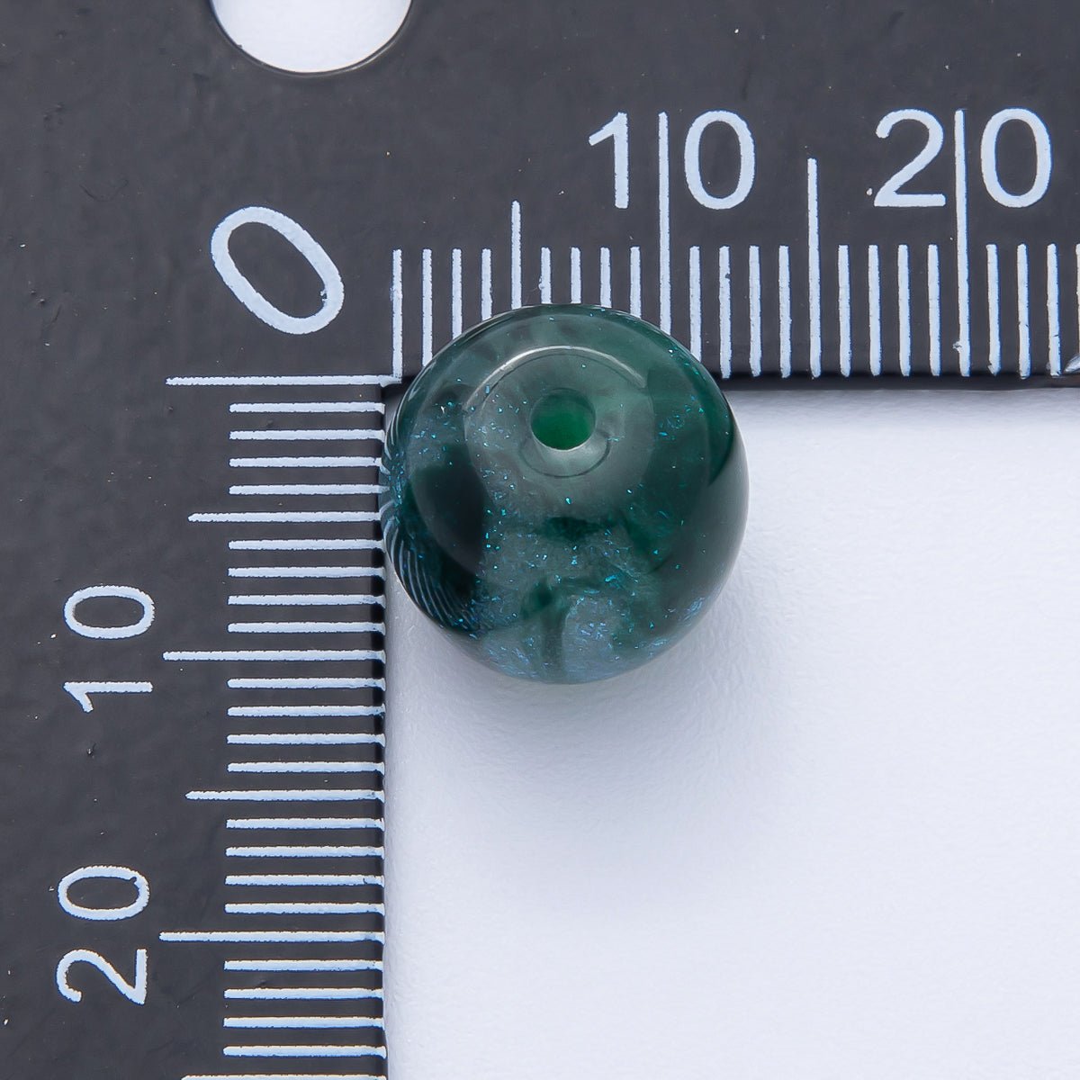 10pcs 12mm Black, Red, Blue, Grey, Green Glitter Resin Round Bead | B675 - B678 - DLUXCA