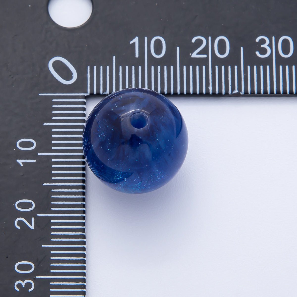10pcs 16mm Dark Blue Glitter Resin Round Bead Set | Beads - 00034 - Beads - 00038 - DLUXCA