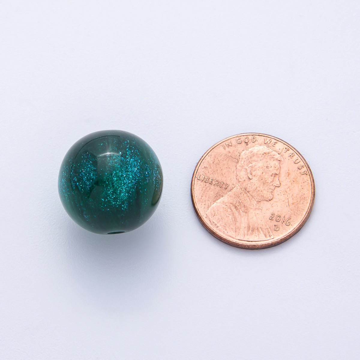 10pcs 16mm Dark Blue Glitter Resin Round Bead Set | Beads - 00034 - Beads - 00038 - DLUXCA