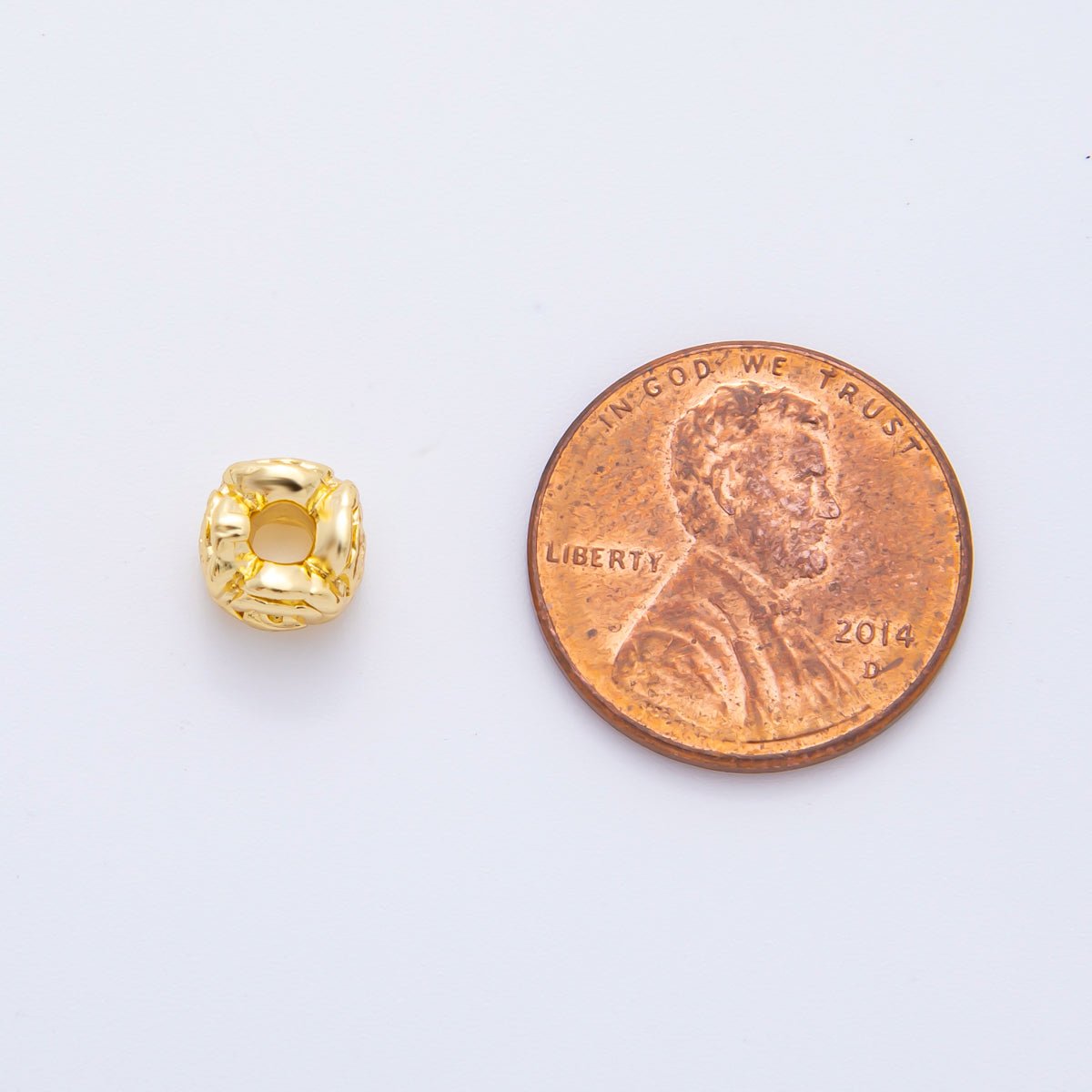 10pcs 18K Gold Filled 7mm Tiny Floral Rose Flower Bead Spacer | AF - A1081 - DLUXCA