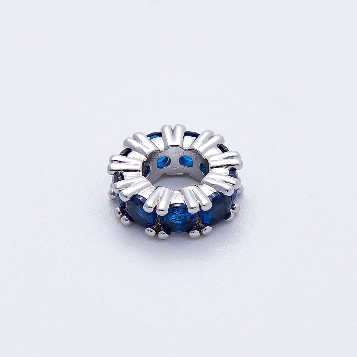 11mm Birthstone Micro Paved CZ Personalized Rondelle Spacer Set | Beads - 00051 ~ Beads - 00063 - DLUXCA