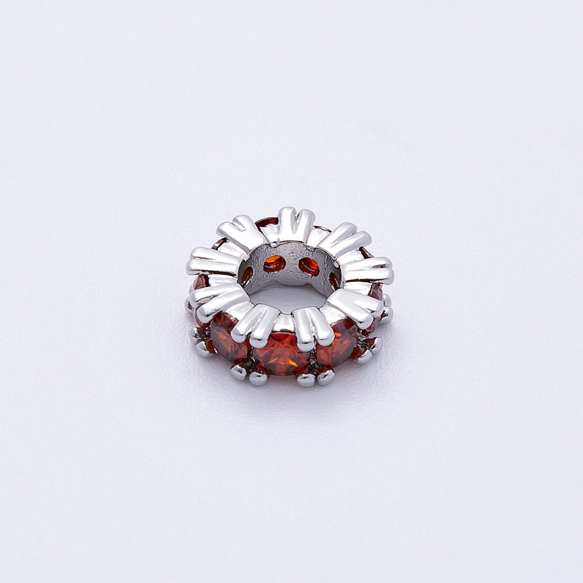 11mm Birthstone Micro Paved CZ Personalized Rondelle Spacer Set | Beads - 00051 ~ Beads - 00063 - DLUXCA