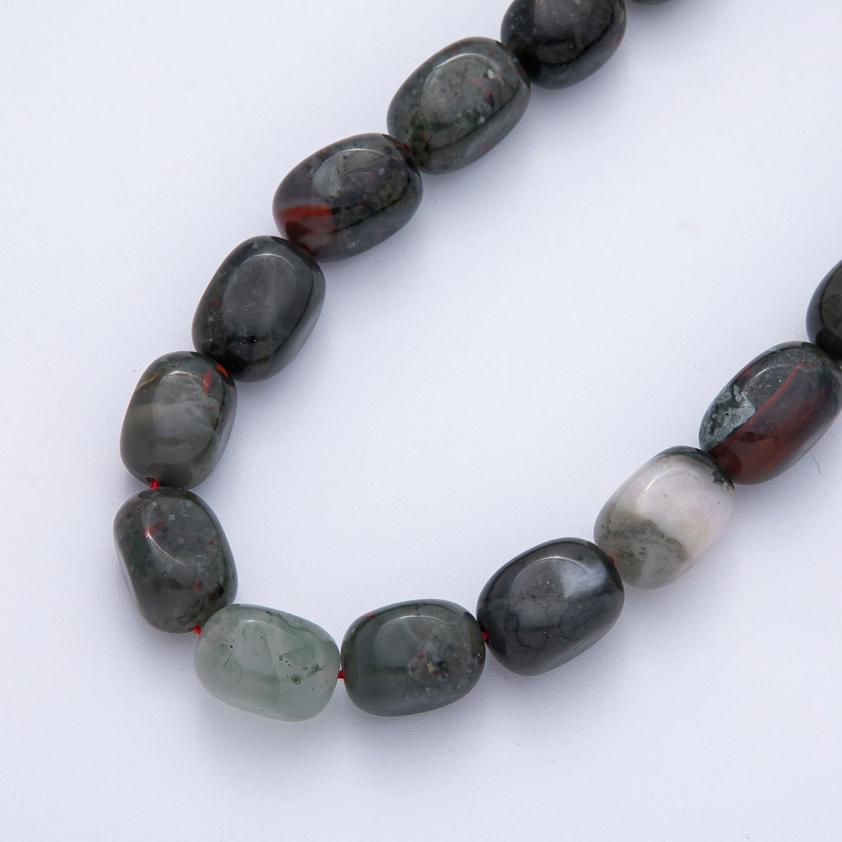 13mm Bloodstone, Moss Agate, Amazonite, Lapis Lazuli Pebble Nugget Natural Gemstone Strand Finding | WA - 3926 ~ WA - 3929 - DLUXCA