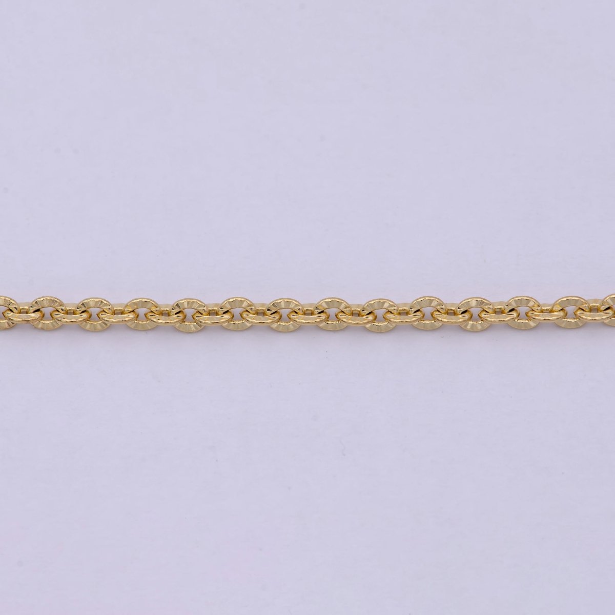 14k Gold Fill Diamond Cut Cable Chain, Cable gold chain necklace, cable chain, gold chain, gold necklace, plain necklace 18 inch length 2.4mm width | WA - 534 Clearance Pricing - DLUXCA