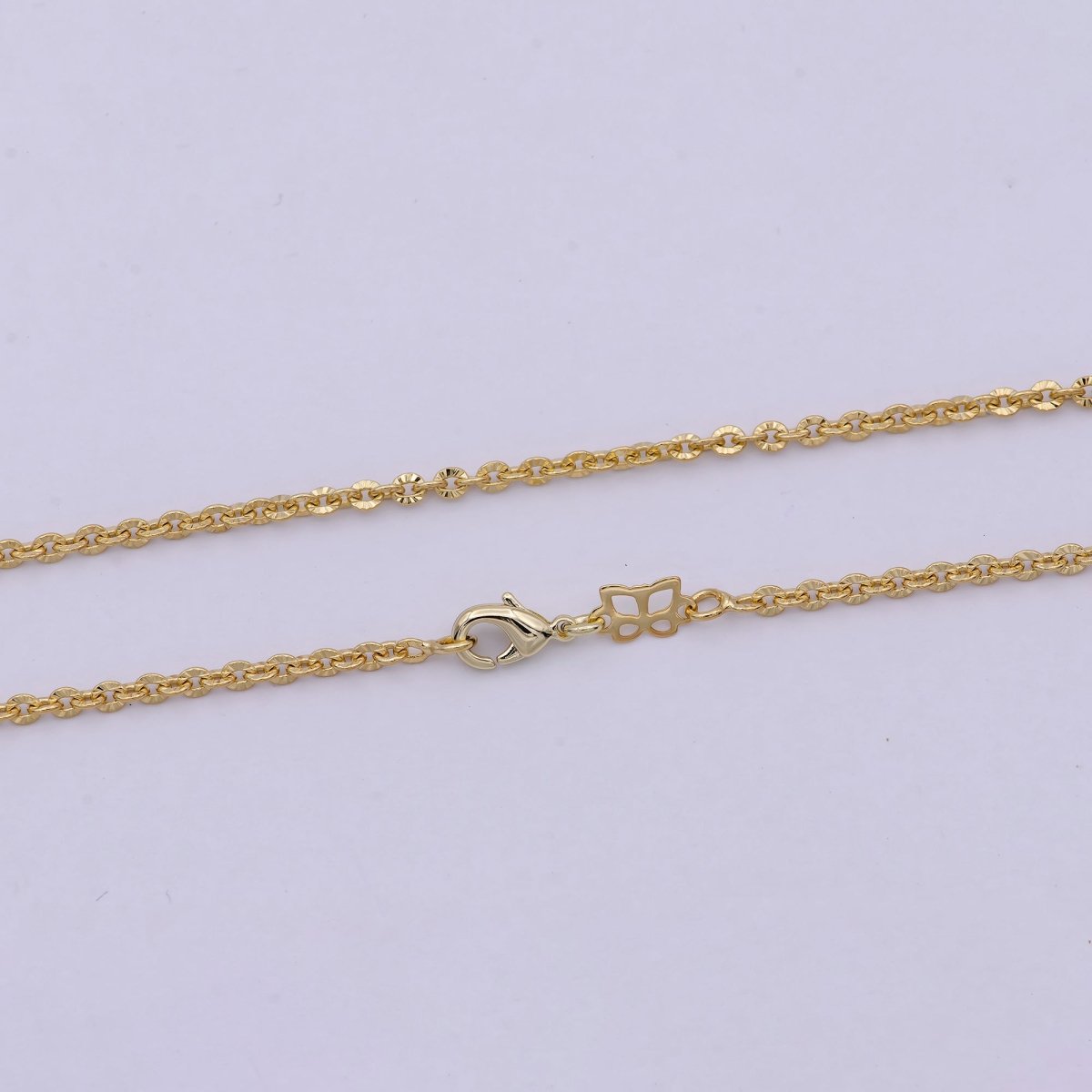 14k Gold Fill Diamond Cut Cable Chain, Cable gold chain necklace, cable chain, gold chain, gold necklace, plain necklace 18 inch length 2.4mm width | WA - 534 Clearance Pricing - DLUXCA
