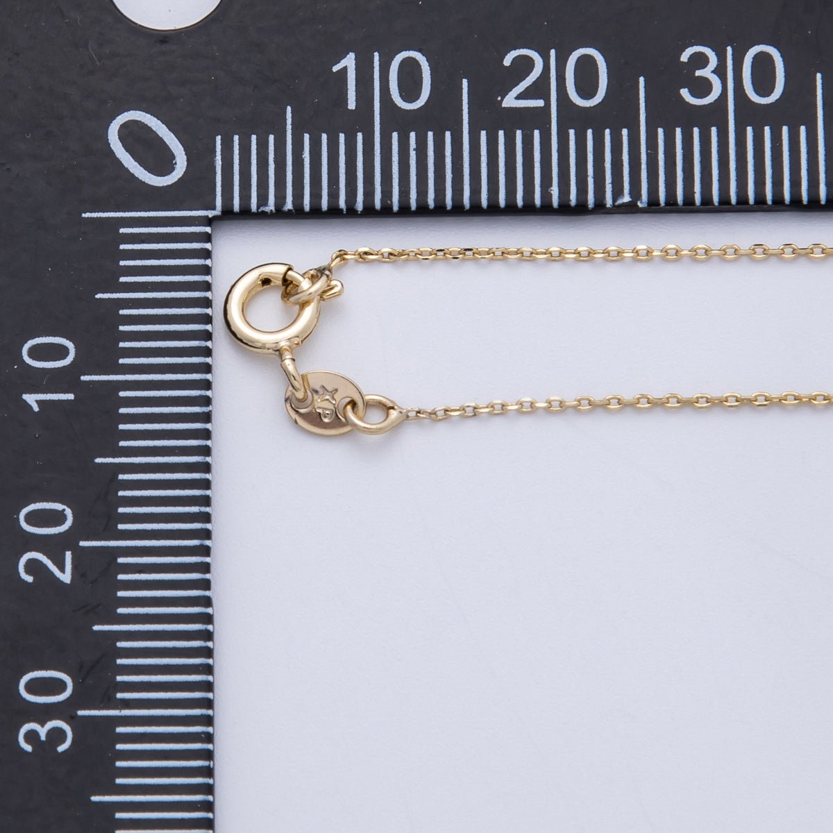 14K Gold Filled 0.6mm Dainty Minimalist Cable Chain 17.72 Inch Necklace | WA - 4084 - DLUXCA