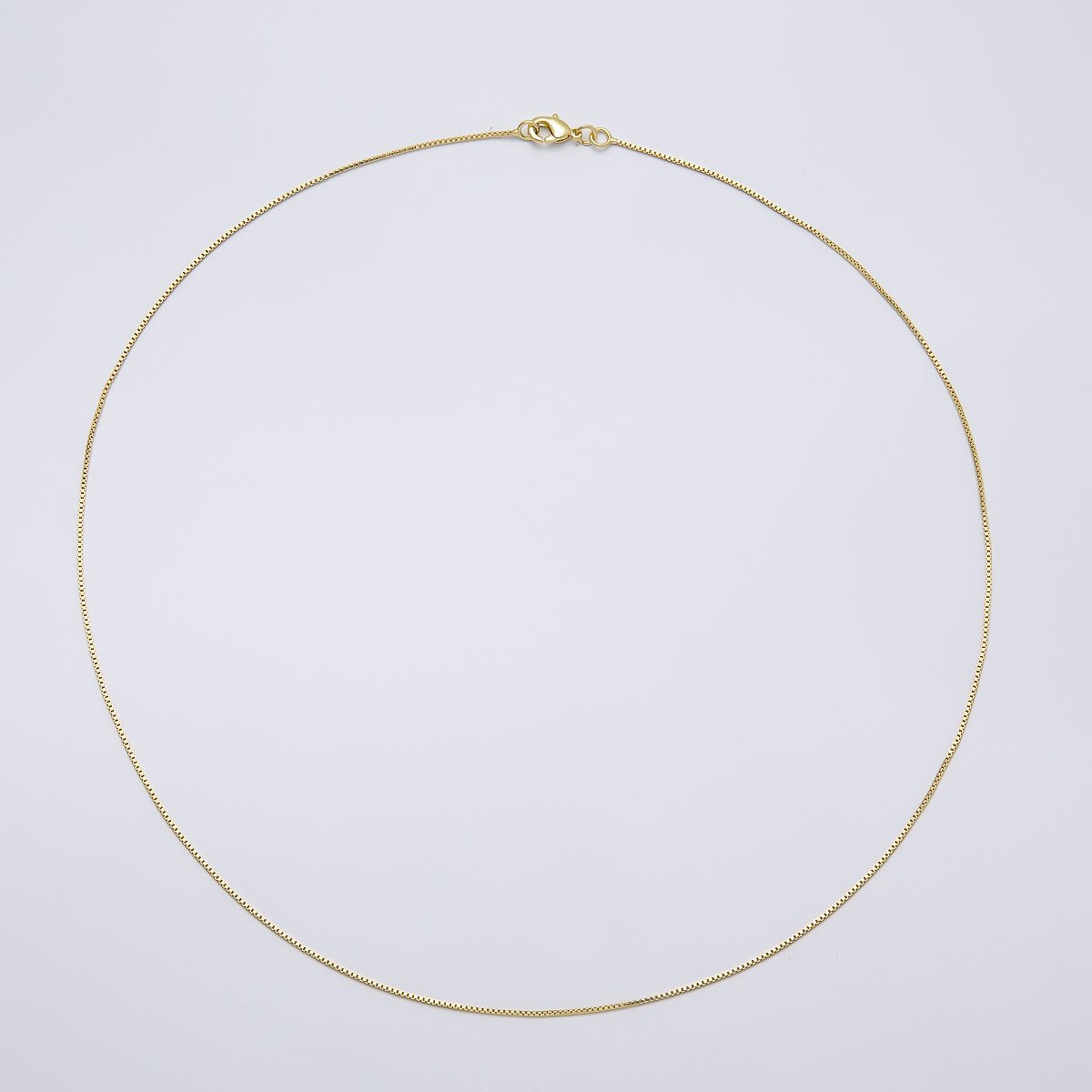 14K Gold Filled 0.6mm Minimalist Box Chain 19.5 Inch Necklace | WA - 04273 - DLUXCA