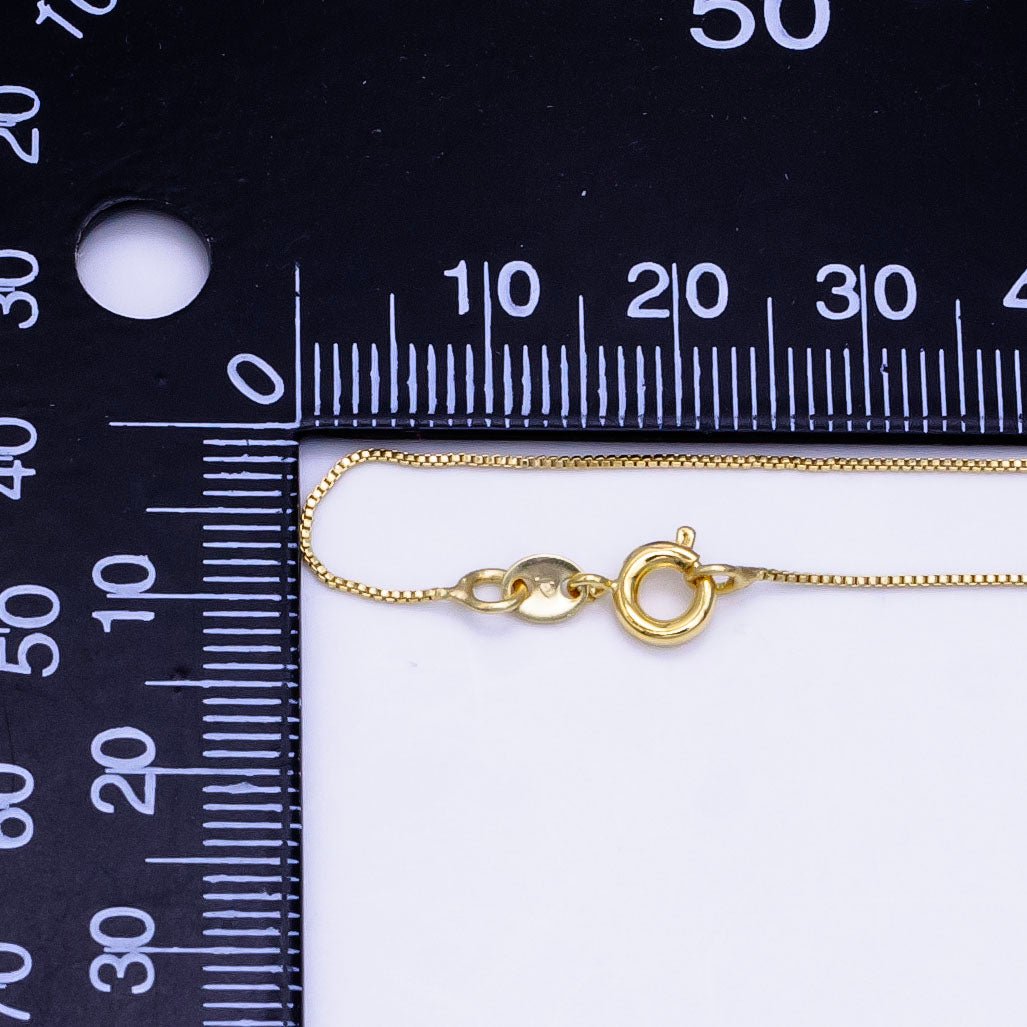 14K Gold Filled 0.7mm Box Chain 17.5 Inch Necklace | WA-2511 - DLUXCA