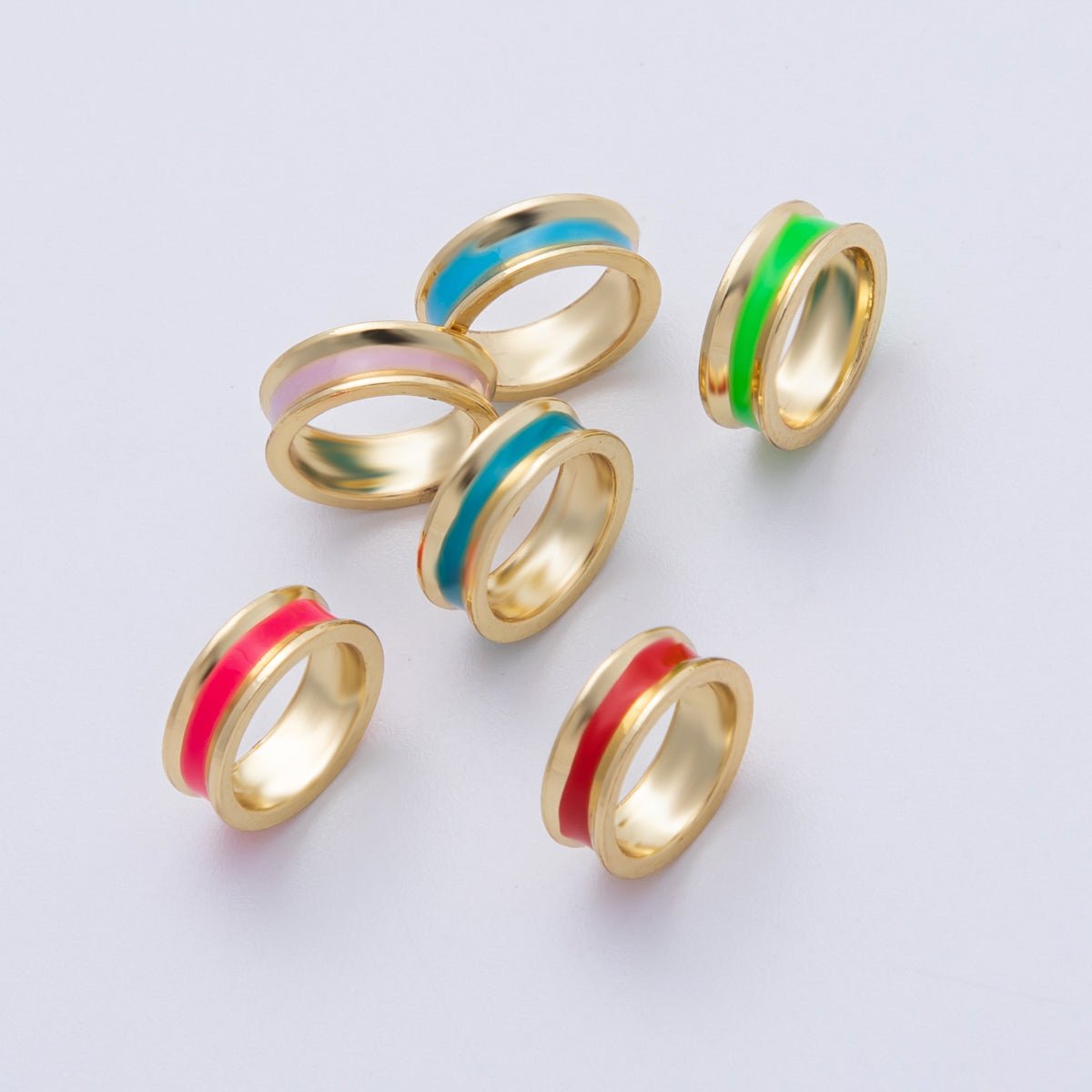 14K Gold Filled 10mm Enamel Rondelle Bead | Bead - 00015 - Bead - 00020 - DLUXCA