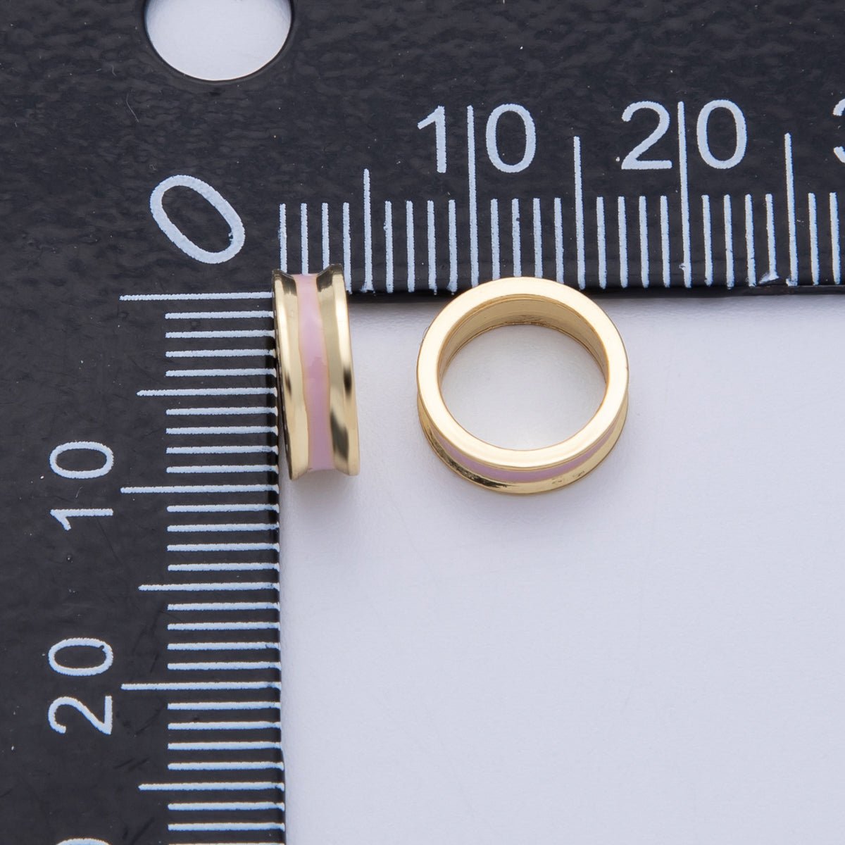 14K Gold Filled 10mm Enamel Rondelle Bead | Beads - 00015 - Beads - 00020 - DLUXCA