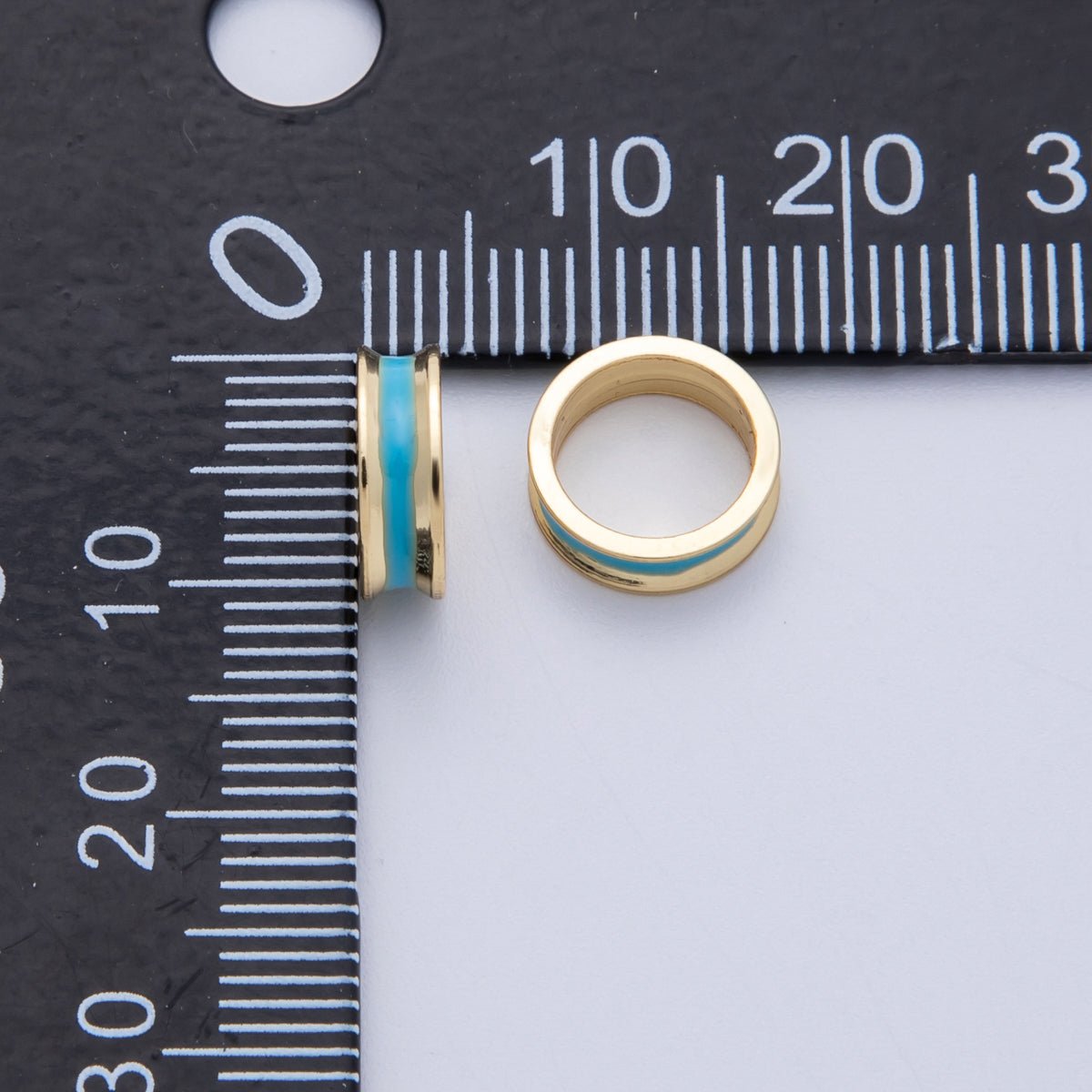 14K Gold Filled 10mm Enamel Rondelle Bead | Beads - 00015 - Beads - 00020 - DLUXCA