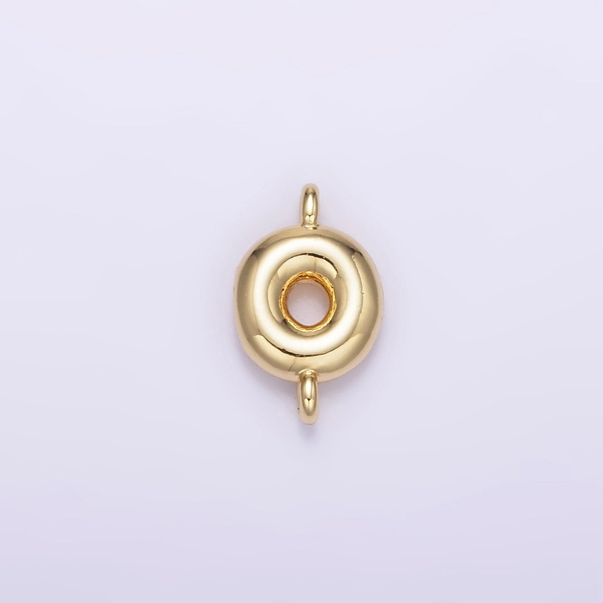 14K Gold Filled 10mm Initial Letter Chubby Balloon Mini Connector | A1539 - A1551 - DLUXCA