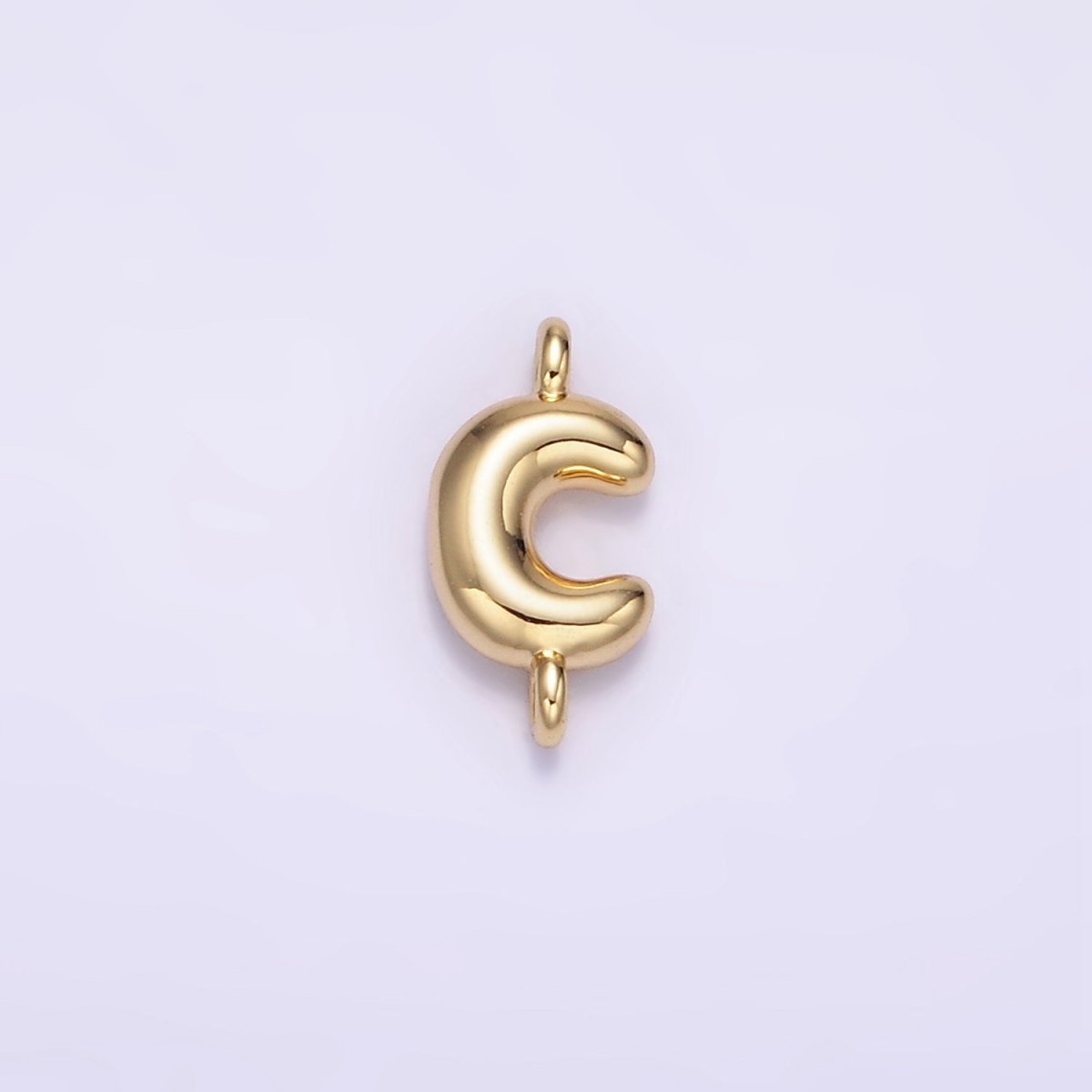 14K Gold Filled 10mm Initial Letter Chubby Balloon Mini Connector | A1539 - A1551 - DLUXCA