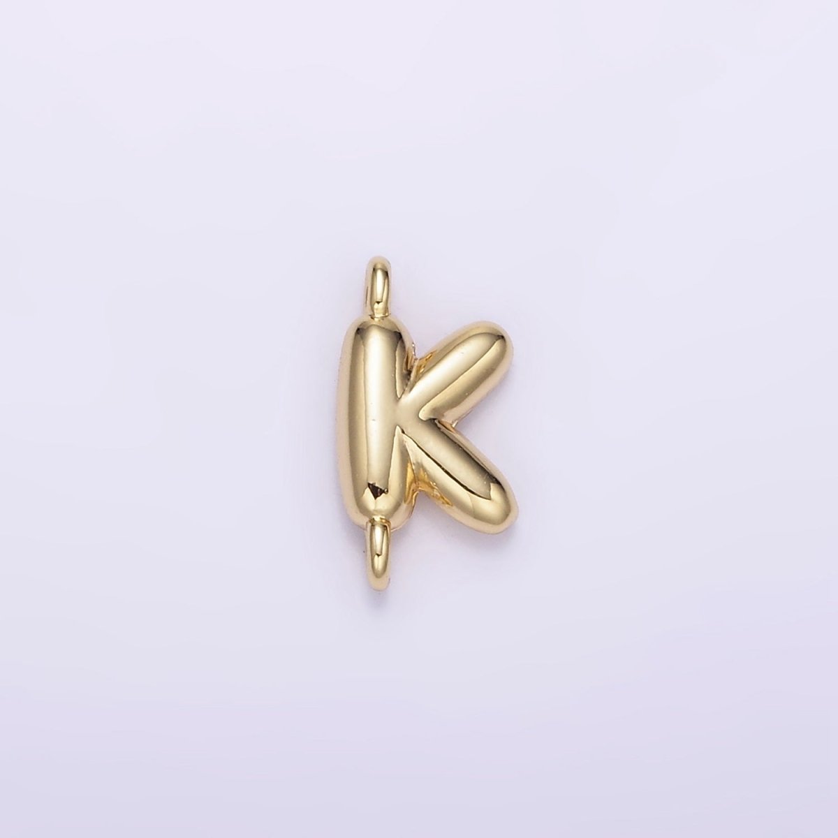 14K Gold Filled 10mm Initial Letter Chubby Balloon Mini Connector | A1539 - A1551 - DLUXCA