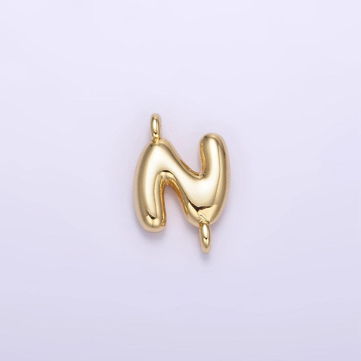 14K Gold Filled 10mm Initial Letter Chubby Balloon Mini Connector | A1539 - A1551 - DLUXCA