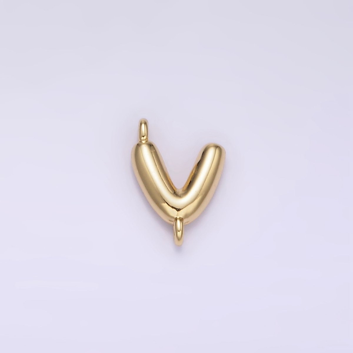 14K Gold Filled 10mm Initial Letter Chubby Balloon Mini Connector | A1539 - A1551 - DLUXCA