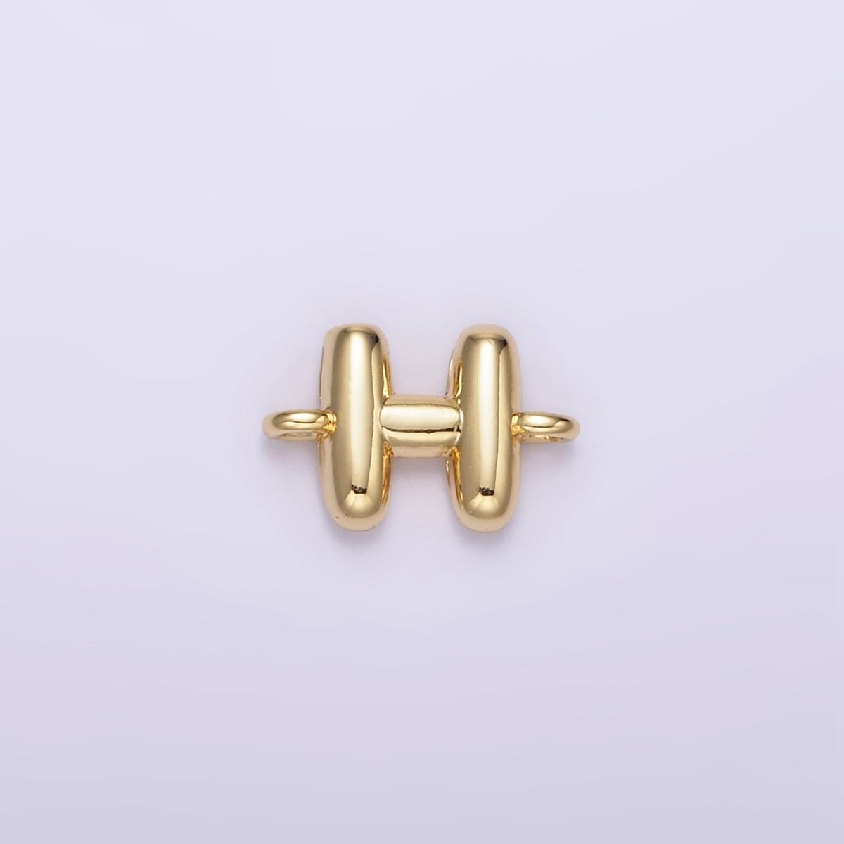 14K Gold Filled 10mm Initial Letter Chubby Balloon Mini Connector | A1539 - A1551 - DLUXCA