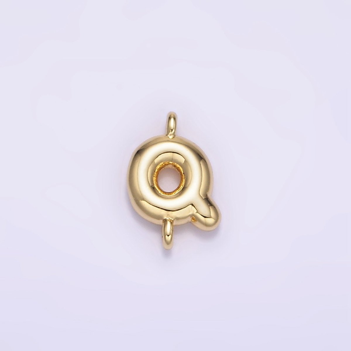14K Gold Filled 10mm Initial Letter Chubby Balloon Mini Connector | A1539 - A1551 - DLUXCA