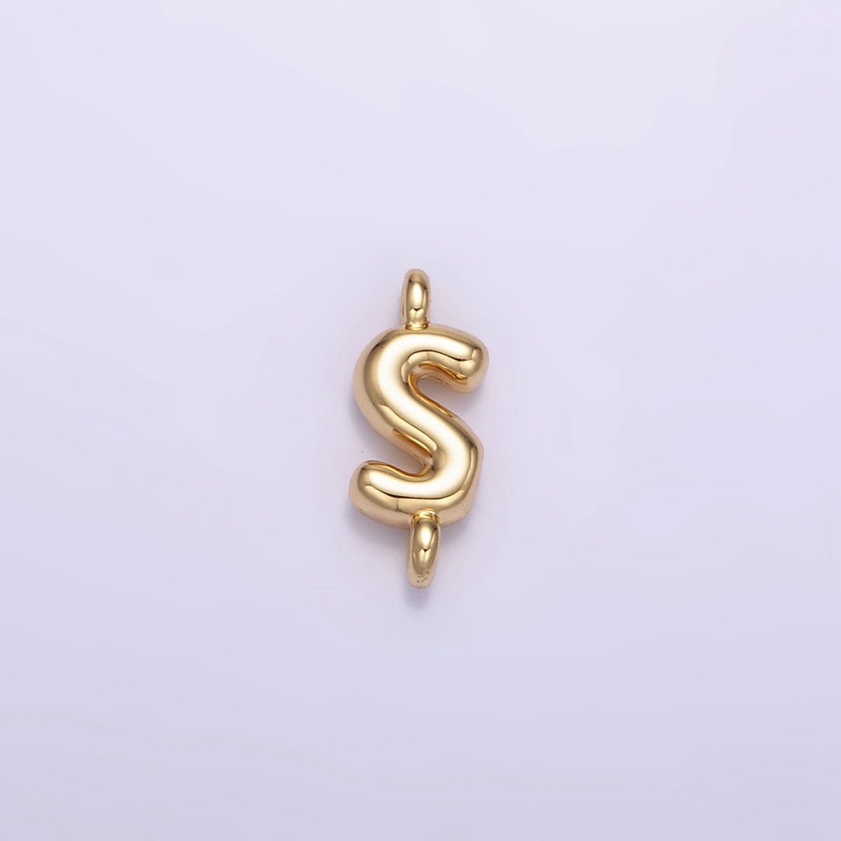 14K Gold Filled 10mm Initial Letter Chubby Balloon Mini Connector | A1539 - A1551 - DLUXCA
