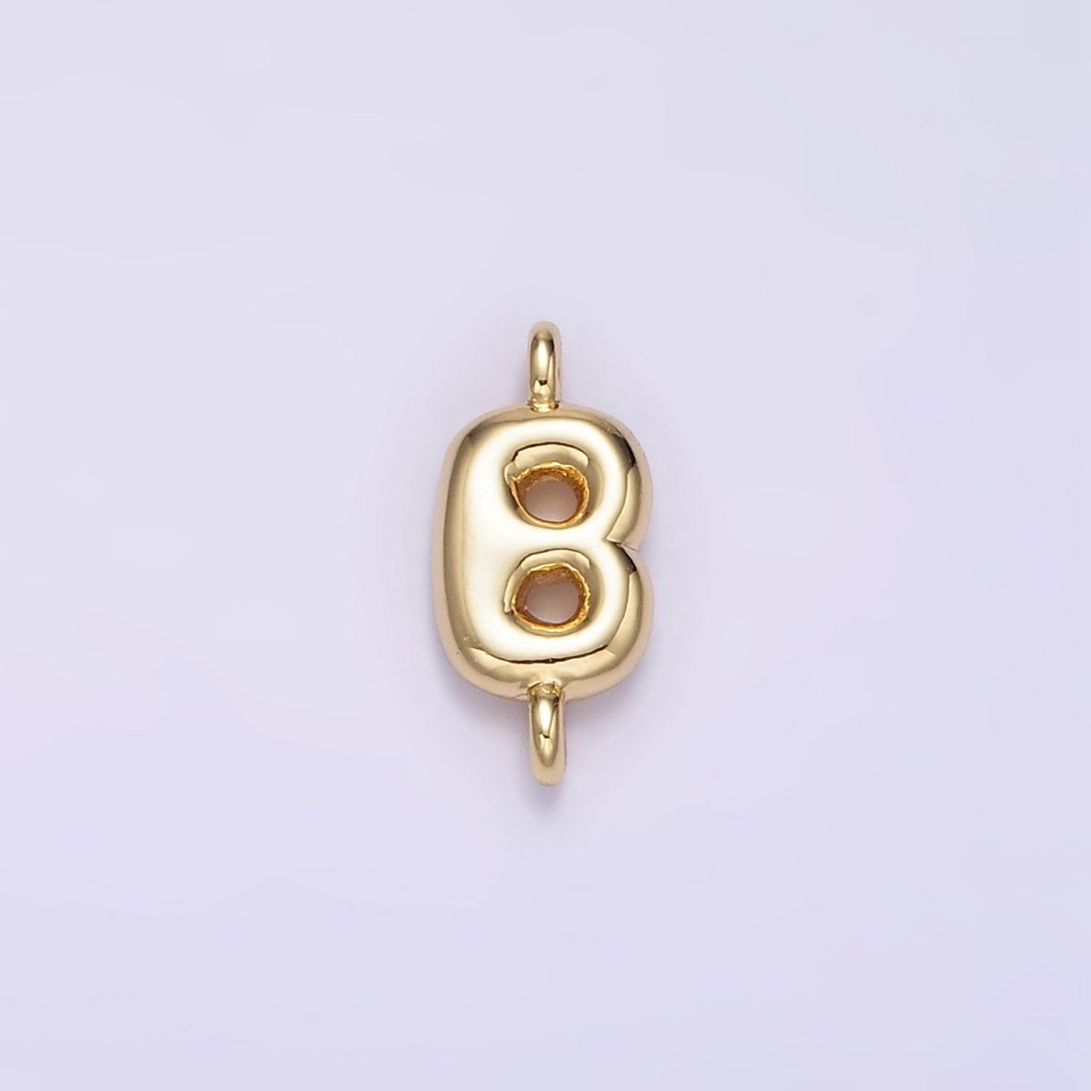 14K Gold Filled 10mm Initial Letter Chubby Balloon Mini Connector | A1539 - A1551 - DLUXCA