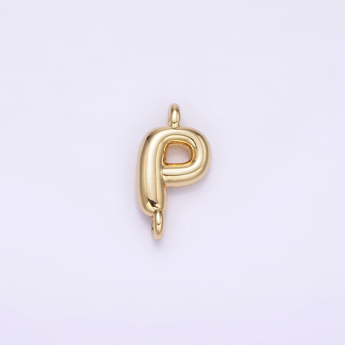 14K Gold Filled 10mm Initial Letter Chubby Balloon Mini Connector | A1539 - A1551 - DLUXCA