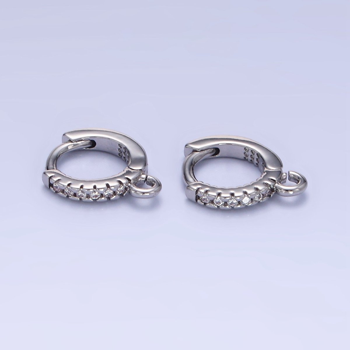 14K Gold Filled 10mm Micro Paved CZ Cartilage Huggie Earrings Findings | Z757 - DLUXCA