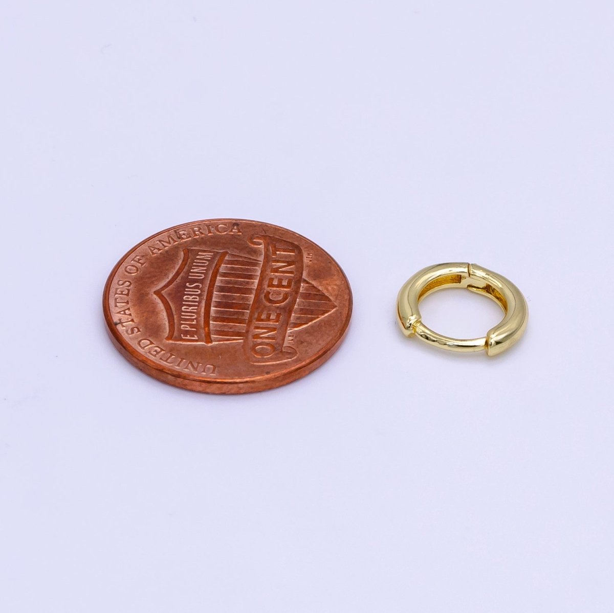 14K Gold Filled 10mm Minimalist Cartilage Huggie Earrings | AB1181 - DLUXCA