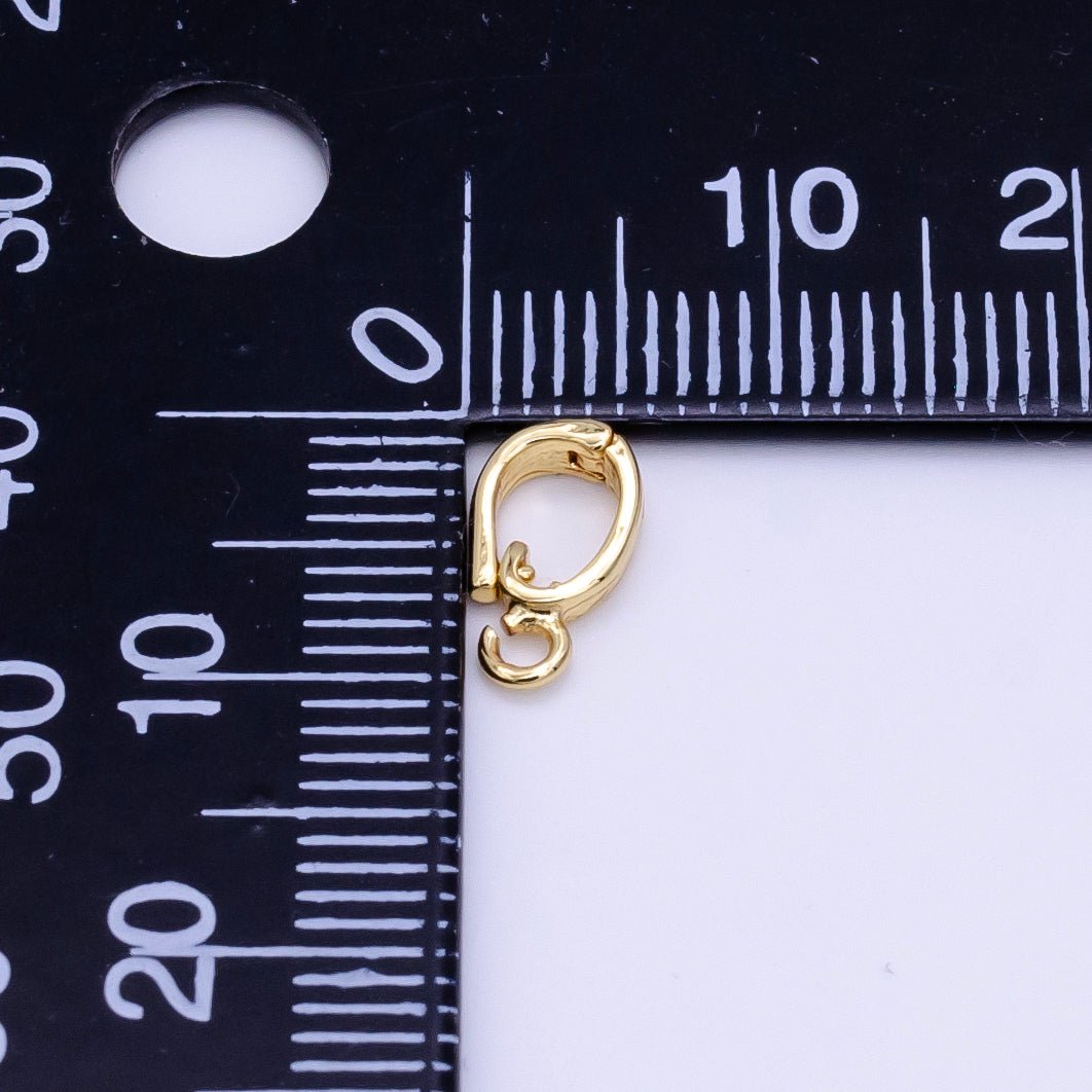 14K Gold Filled 10mm Minimalist Front-Facing Snap Latch Clip On Bail Findings | Z787 - DLUXCA