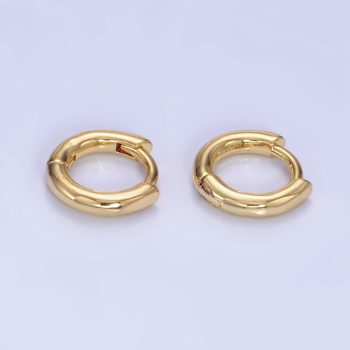 14K Gold Filled 10mm Minimalist Huggie Earring in Gold & Silver | Q028 Q029 - DLUXCA