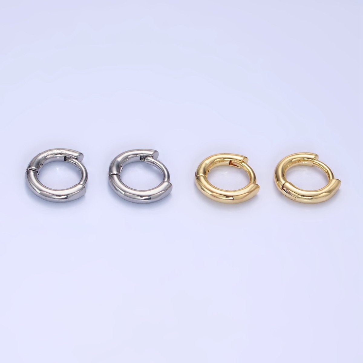 14K Gold Filled 10mm Minimalist Huggie Earring in Gold & Silver | Q028 Q029 - DLUXCA