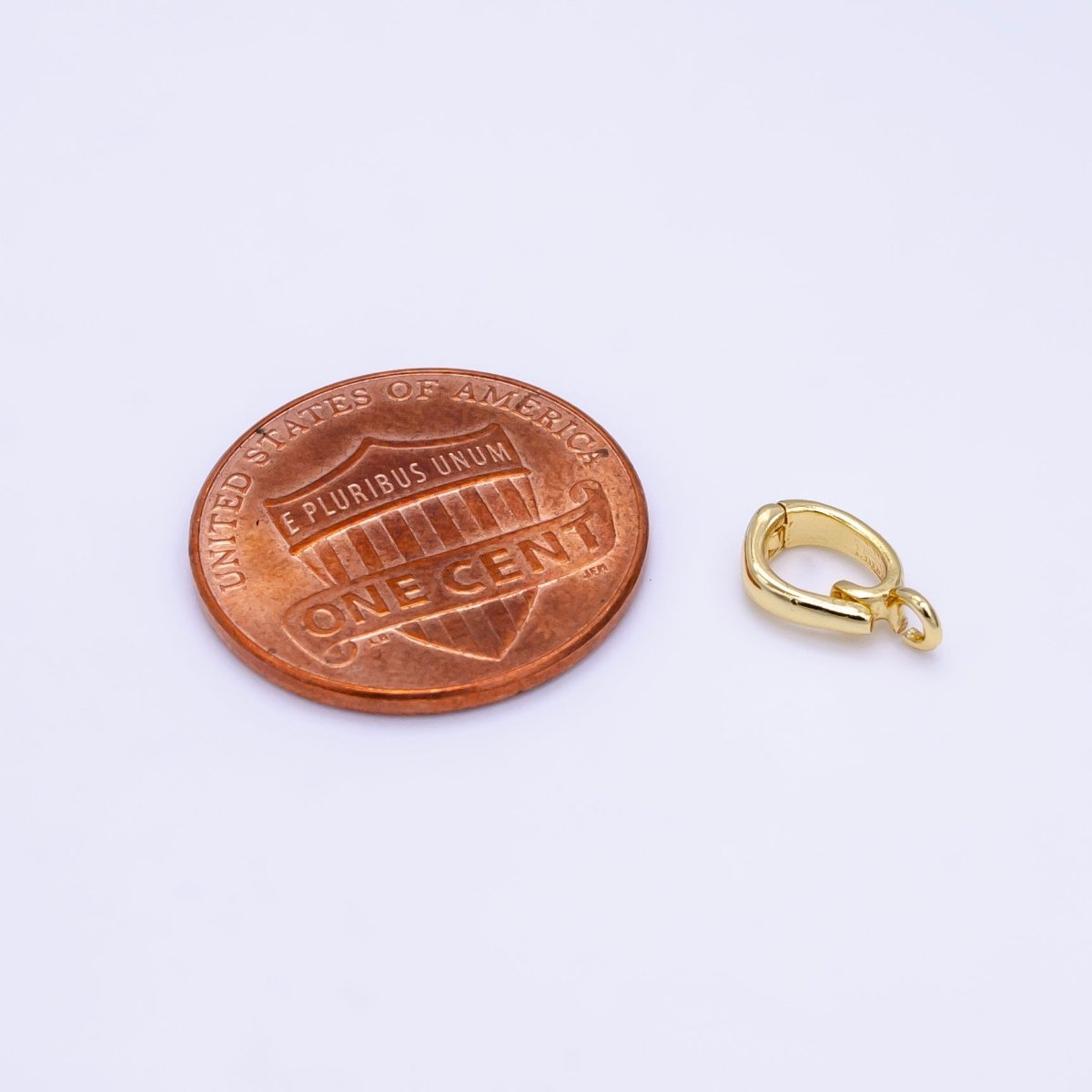 14K Gold Filled 10mm Minimalist Side-Facing Snap Latch Clip On Bail Findings | L058 - DLUXCA