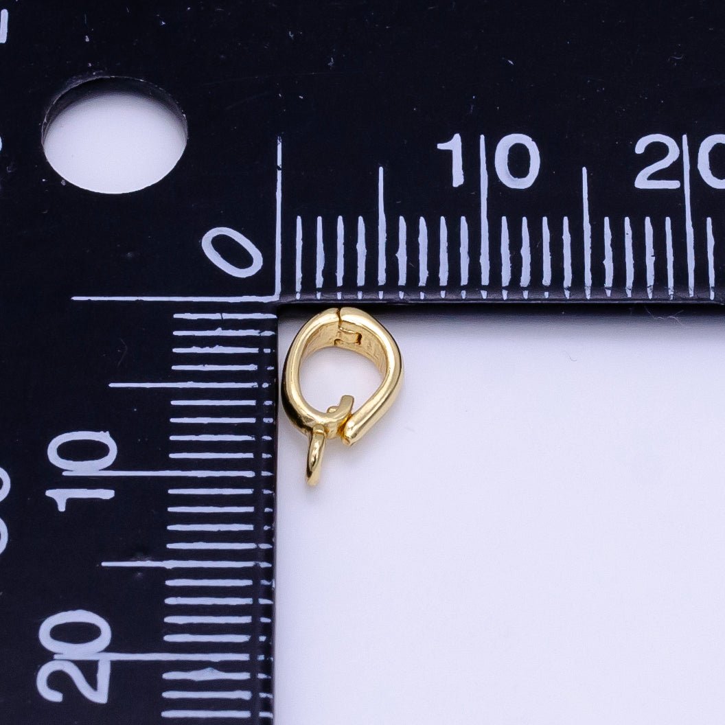 14K Gold Filled 10mm Minimalist Side-Facing Snap Latch Clip On Bail Findings | L058 - DLUXCA