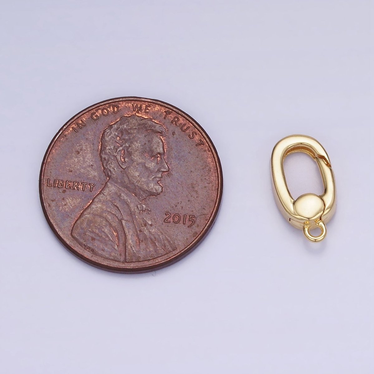 14K Gold Filled 10mm Push Gate Oblong Clasps Closure Findings | Z783 - DLUXCA