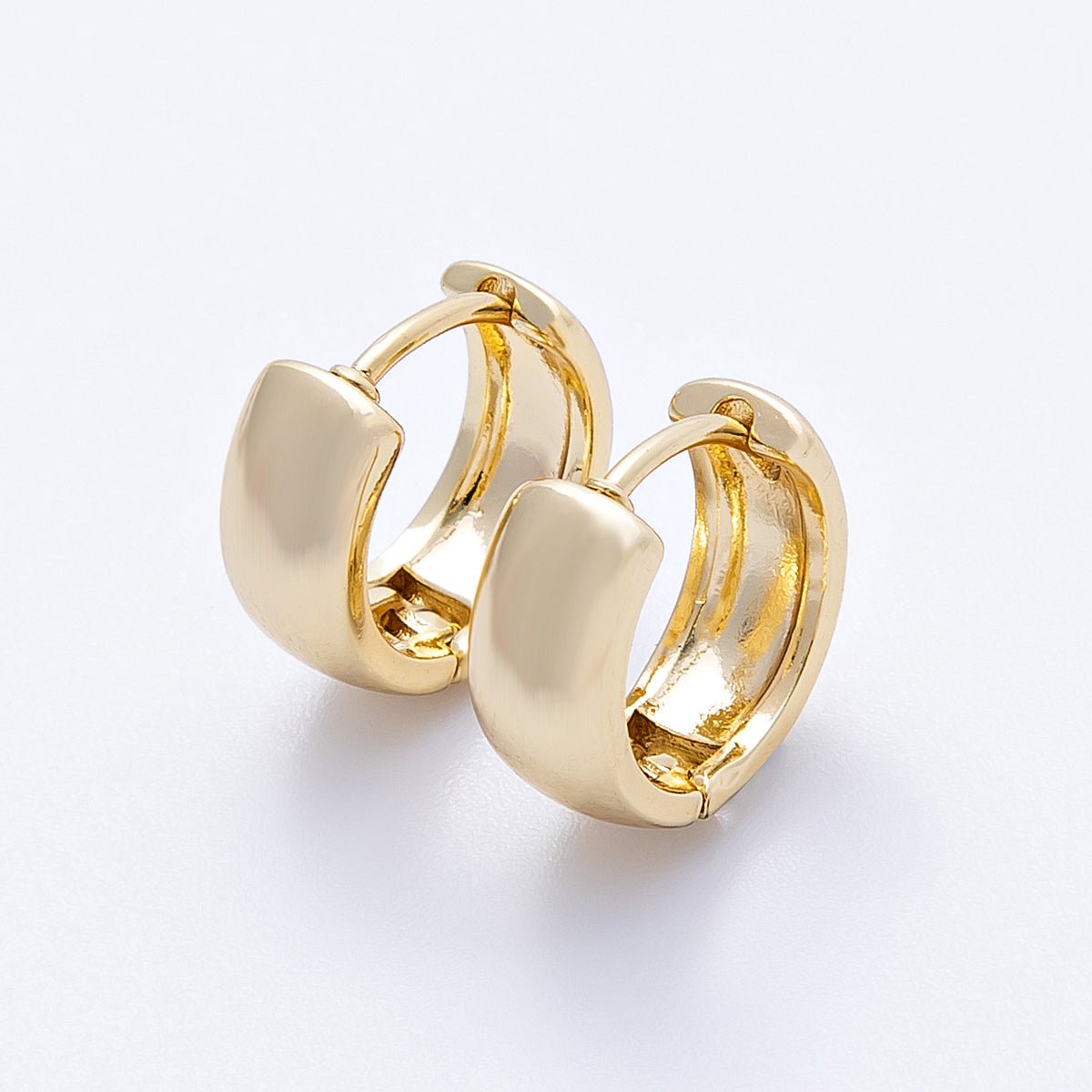 14K Gold Filled 11.5mm Wide Minimalist Cartilage Huggie | Earrings - 00197 - DLUXCA