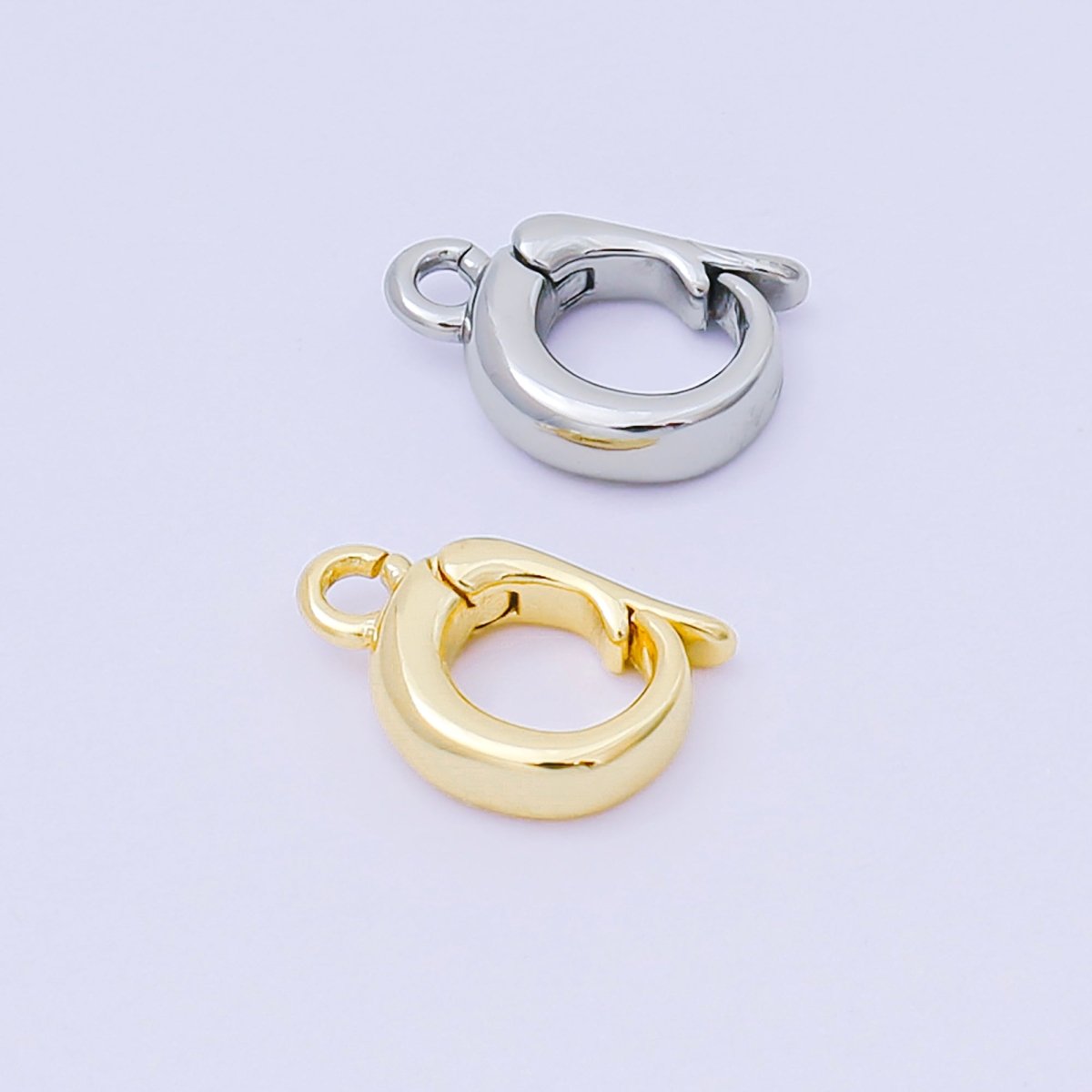 14K Gold Filled 11mm Dainty Bail Clasp Open Charm Finding in Gold & Silver | Z1340 - DLUXCA