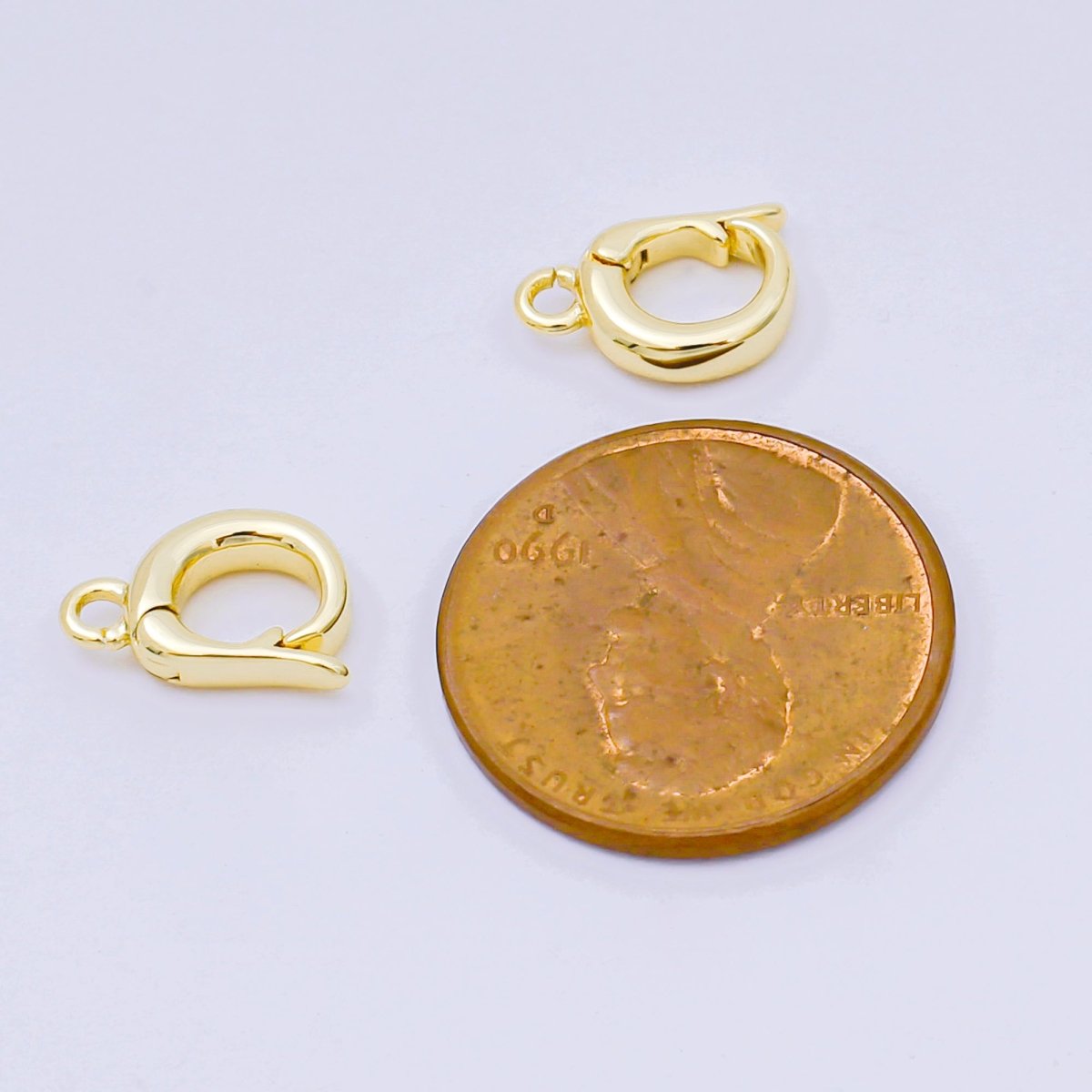 14K Gold Filled 11mm Dainty Bail Clasp Open Charm Finding in Gold & Silver | Z1340 - DLUXCA