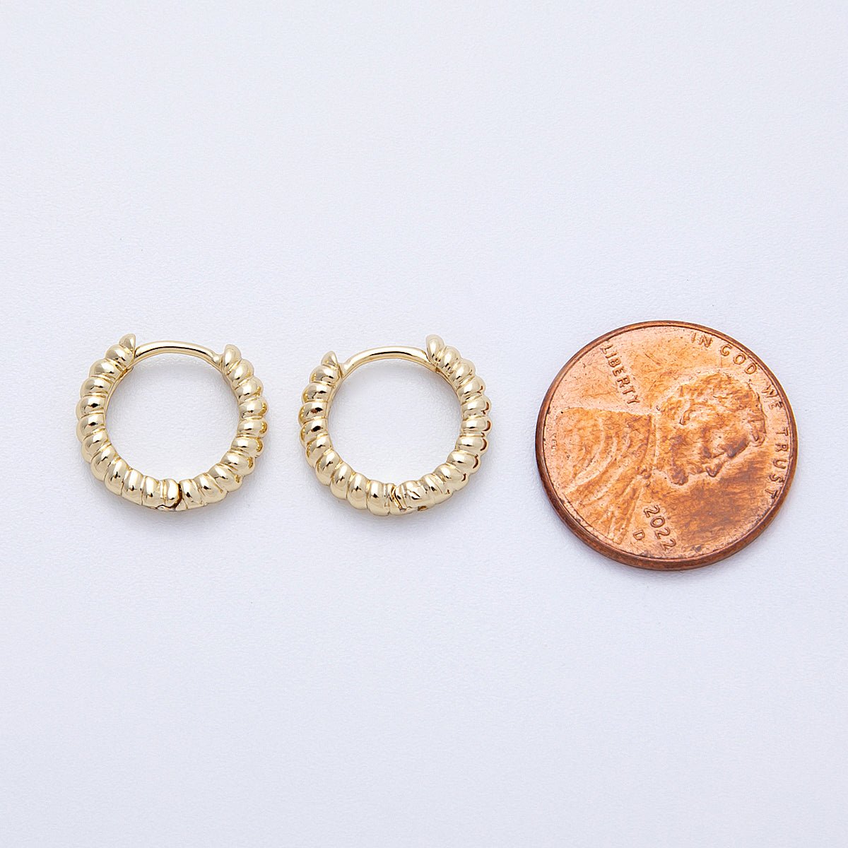 14K Gold Filled 13mm Croissant Cartilage Huggie Earrings | Earrings - 00177 - DLUXCA