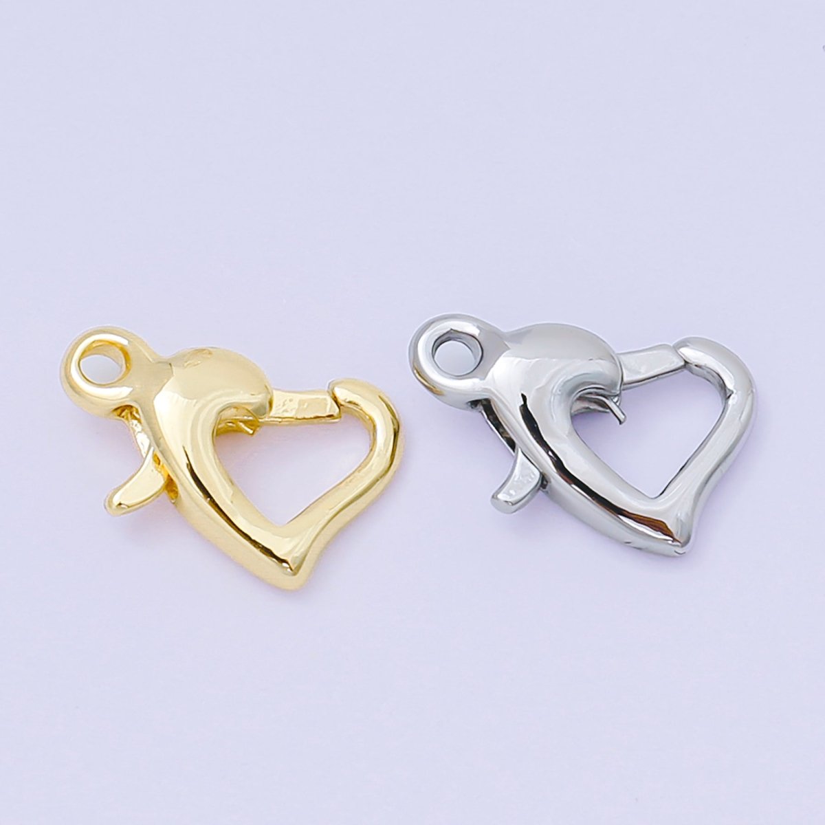 14K Gold Filled 13mm Heart - Shaped Lobster Clasp Closure Finding in Gold & Silver | Z1341 - DLUXCA