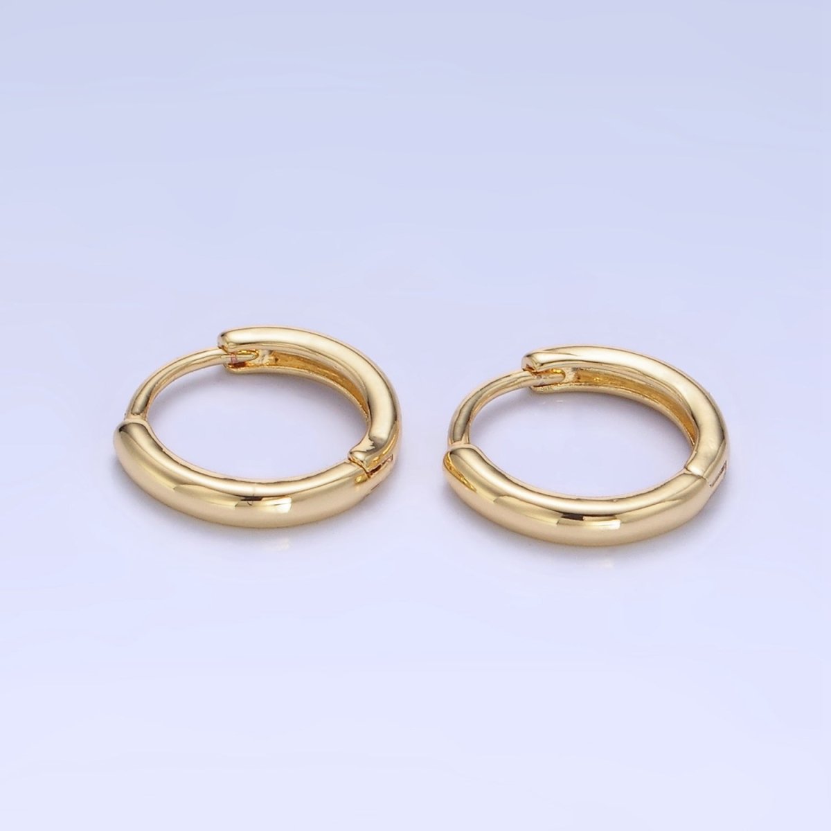 14K Gold Filled 13mm Minimalist Huggie Earrings | P505 - DLUXCA