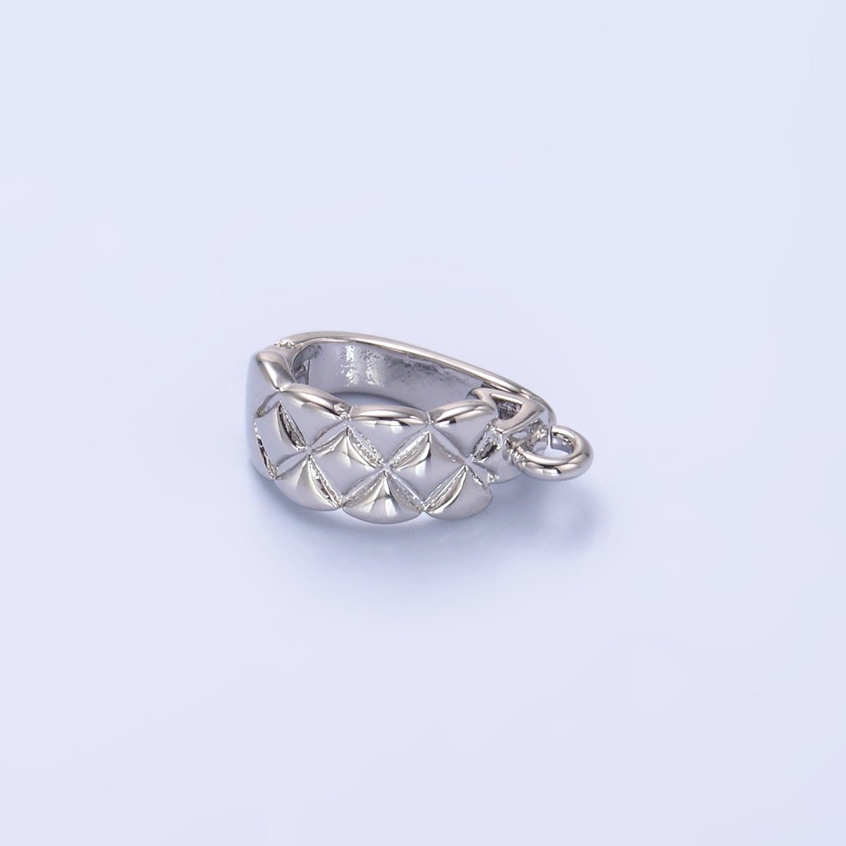 14K Gold Filled 13mm Quilted Snap Latch Bail Findings in Gold & Silver | Z701 - DLUXCA
