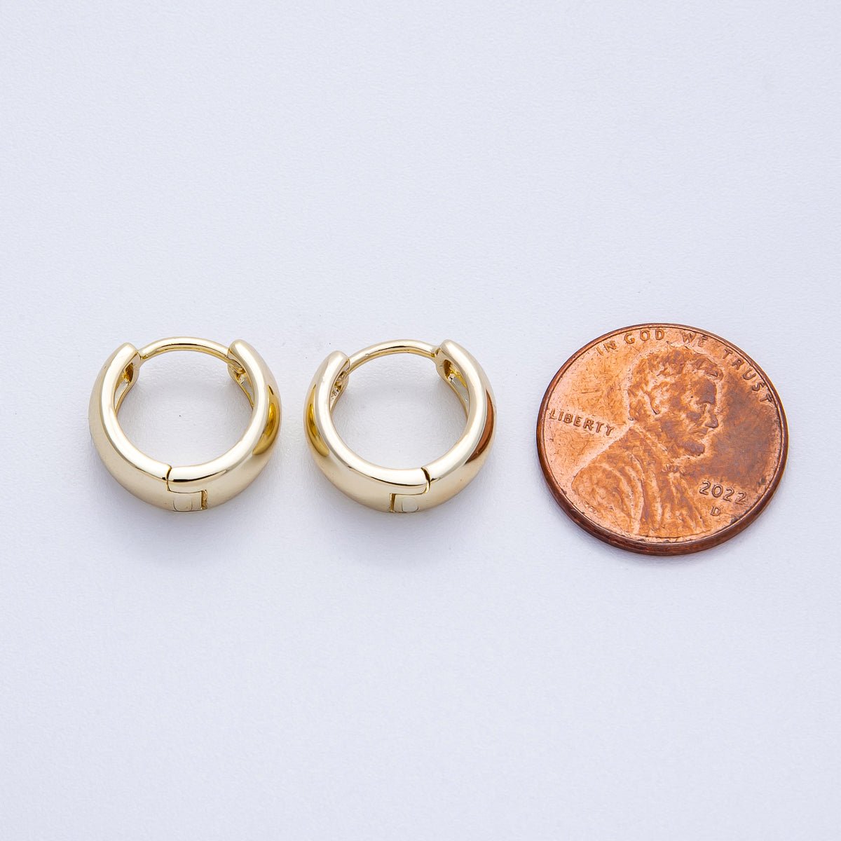 14K Gold Filled 14mm Minimalist Cartilage Huggie Earrings | Earrings - 00257 - DLUXCA
